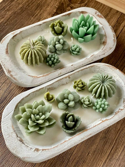 Arizona Dream Cactus Wooden Bowl Candle | Plow & Hearth