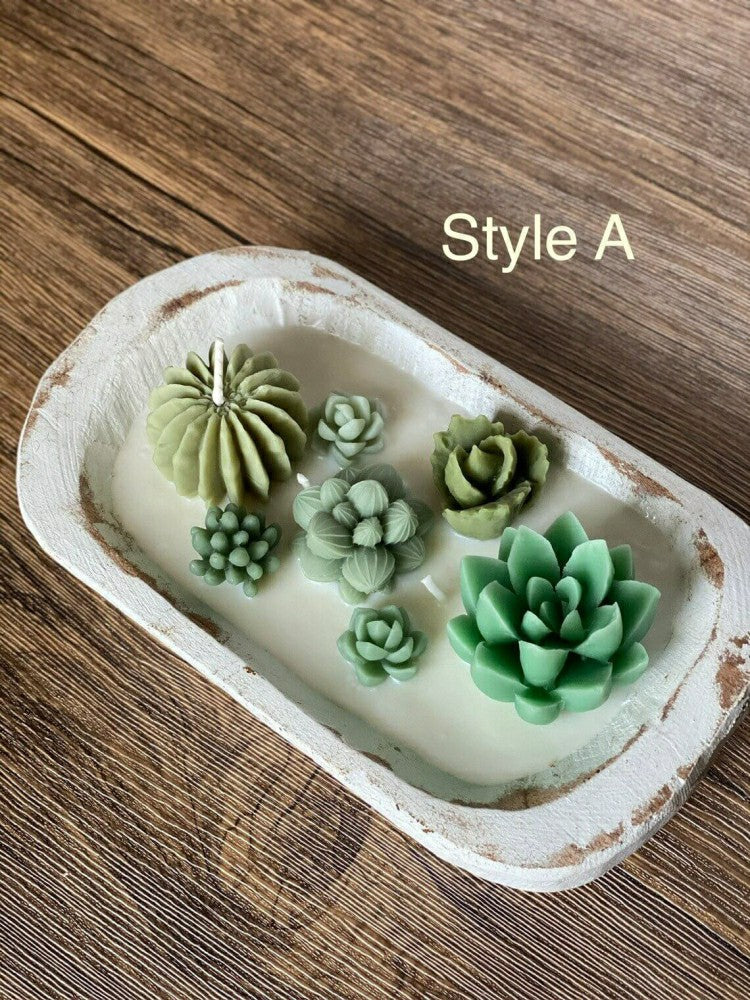 Arizona Dream Cactus Wooden Bowl Candle | Plow & Hearth