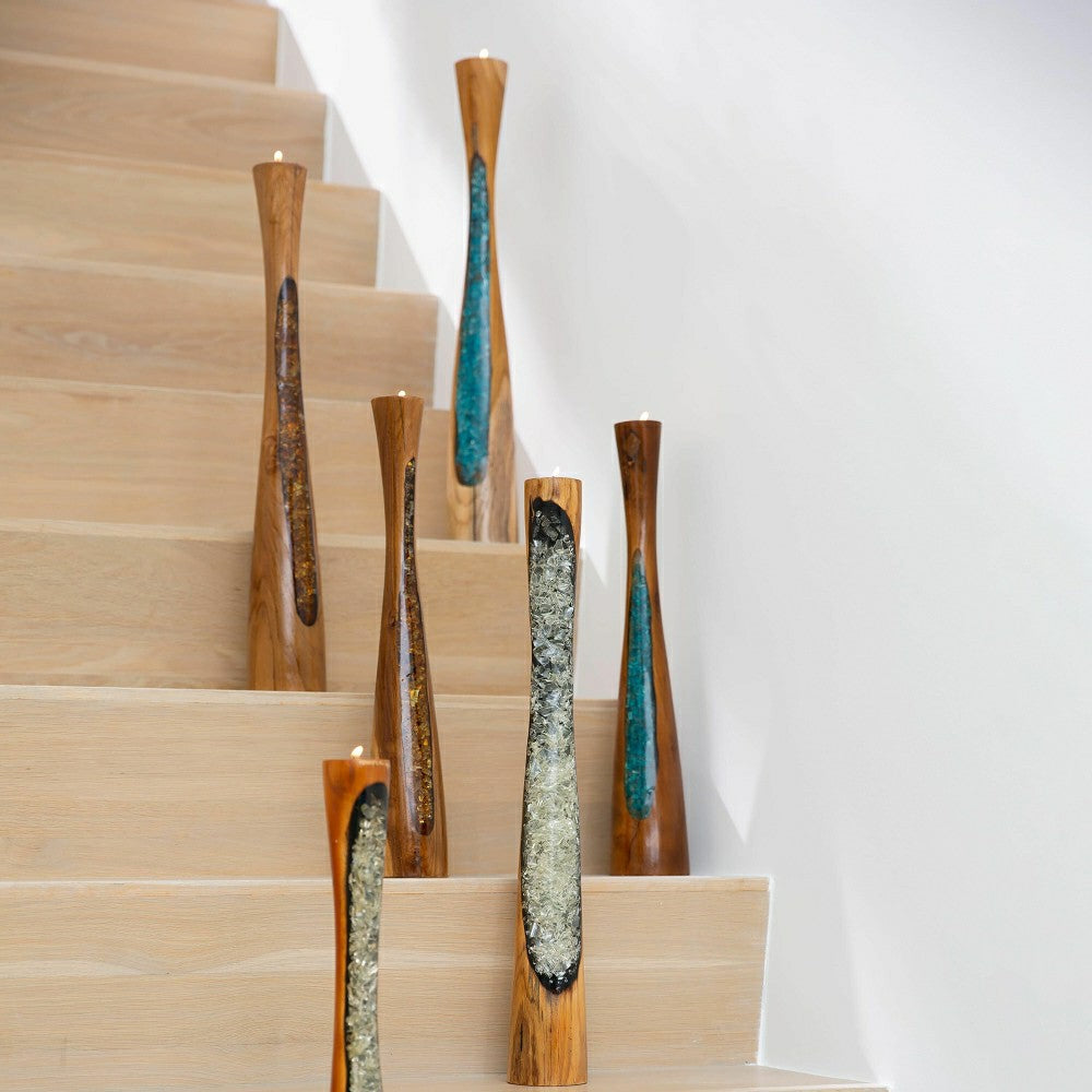 Glass Infused Tall Candleholder | Plow & Hearth