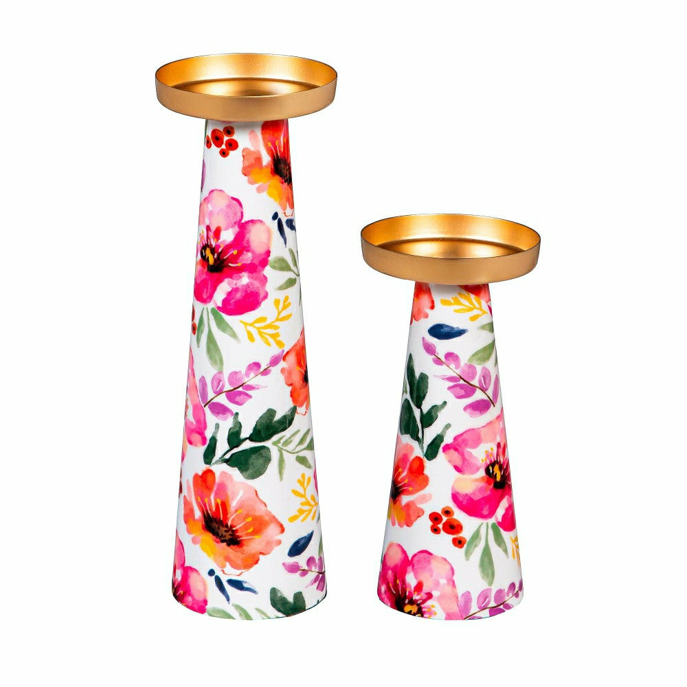 Pastels of Nature Metal Candle Holder Set | Plow & Hearth