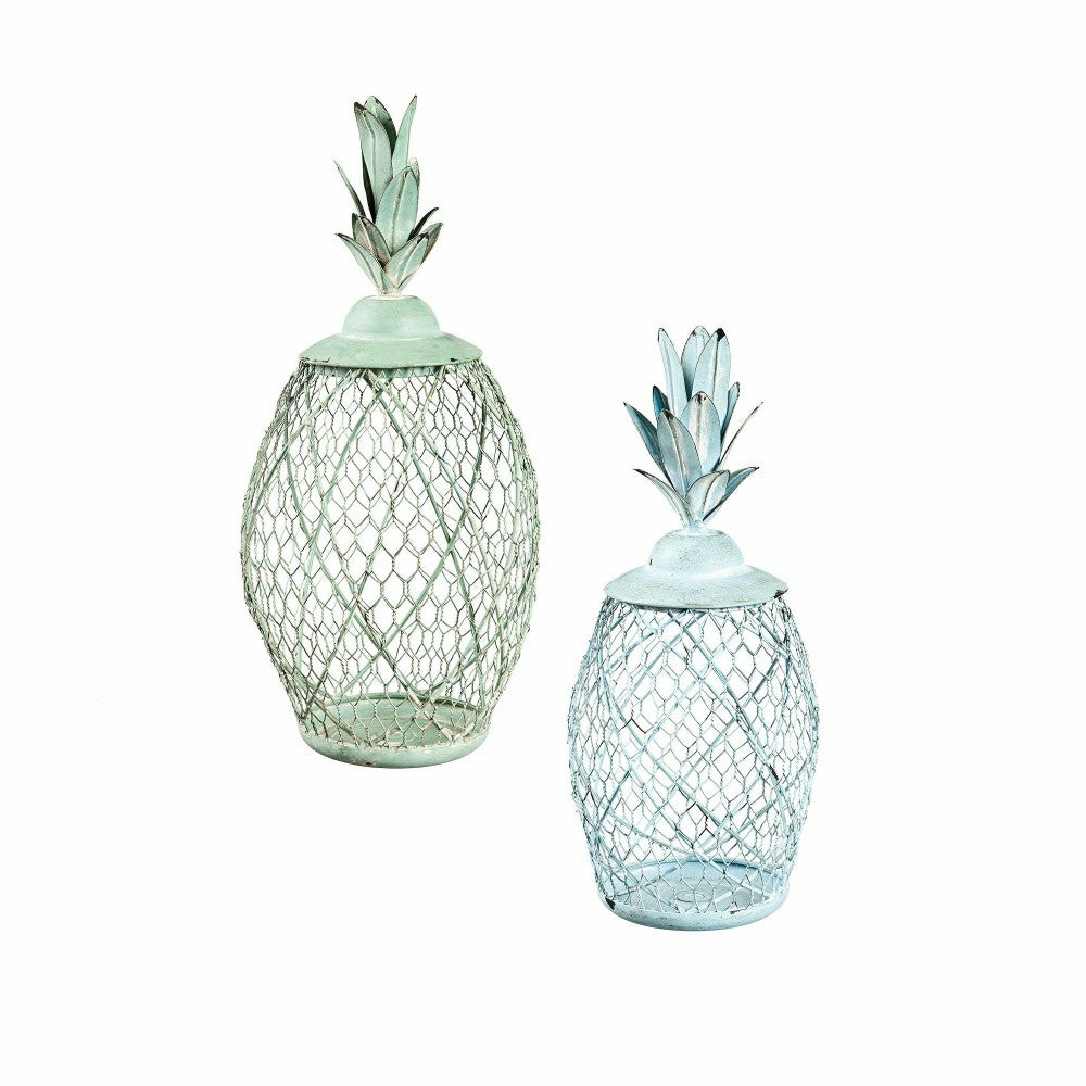 Pineapple Metal Lantern, Set of 2 | Plow & Hearth