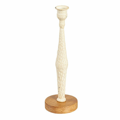Metal Candlestick Holder with Wood Base, Set of 3 | Plow & Hearth
