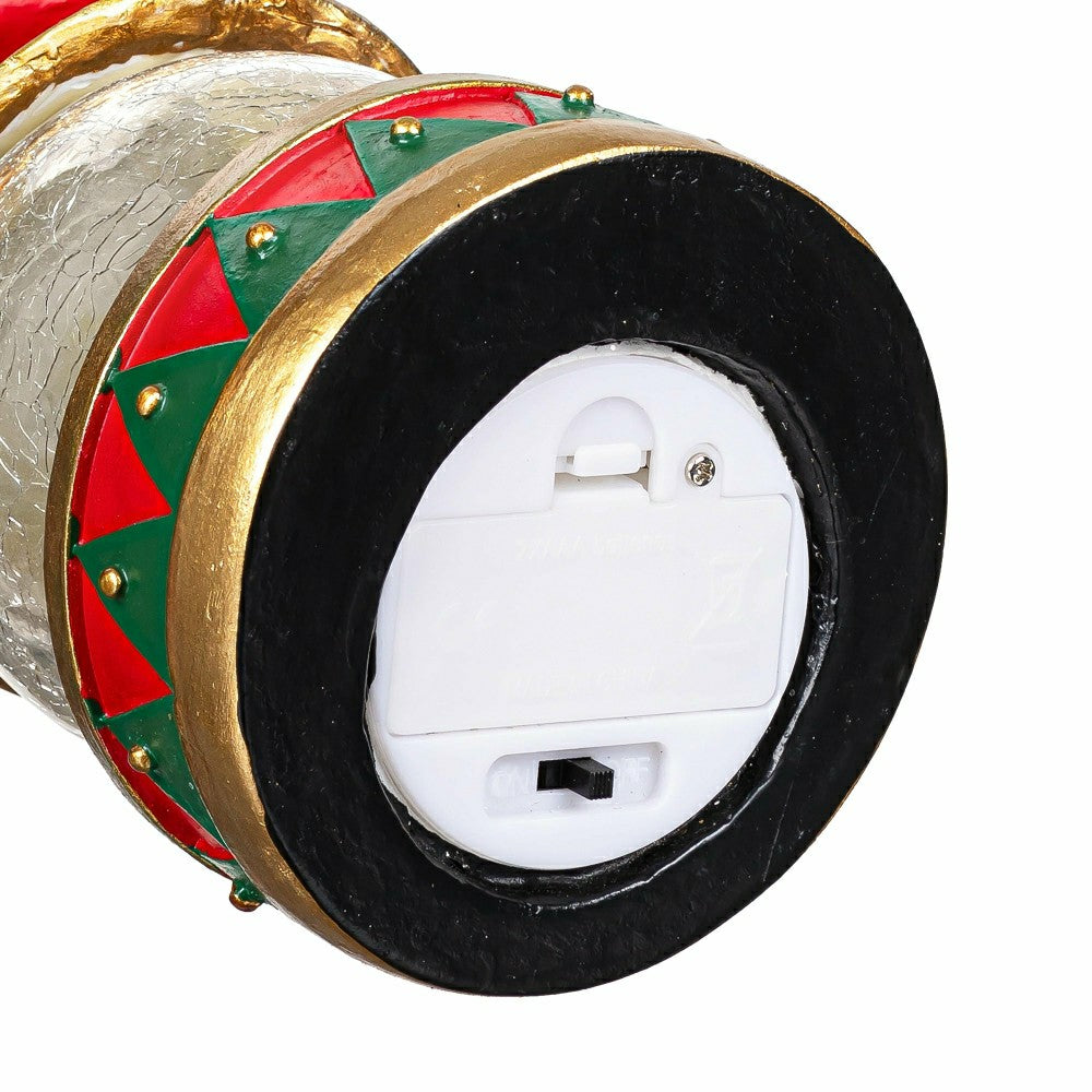 Joyful Traditions LED Table Decor Resin Nutcracker with Crackle Glass  | Plow & Hearth