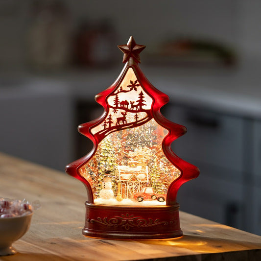 Sugar & Stripes Bright LED Table Decor Gingerbread Tree Plastic Water  | Plow & Hearth
