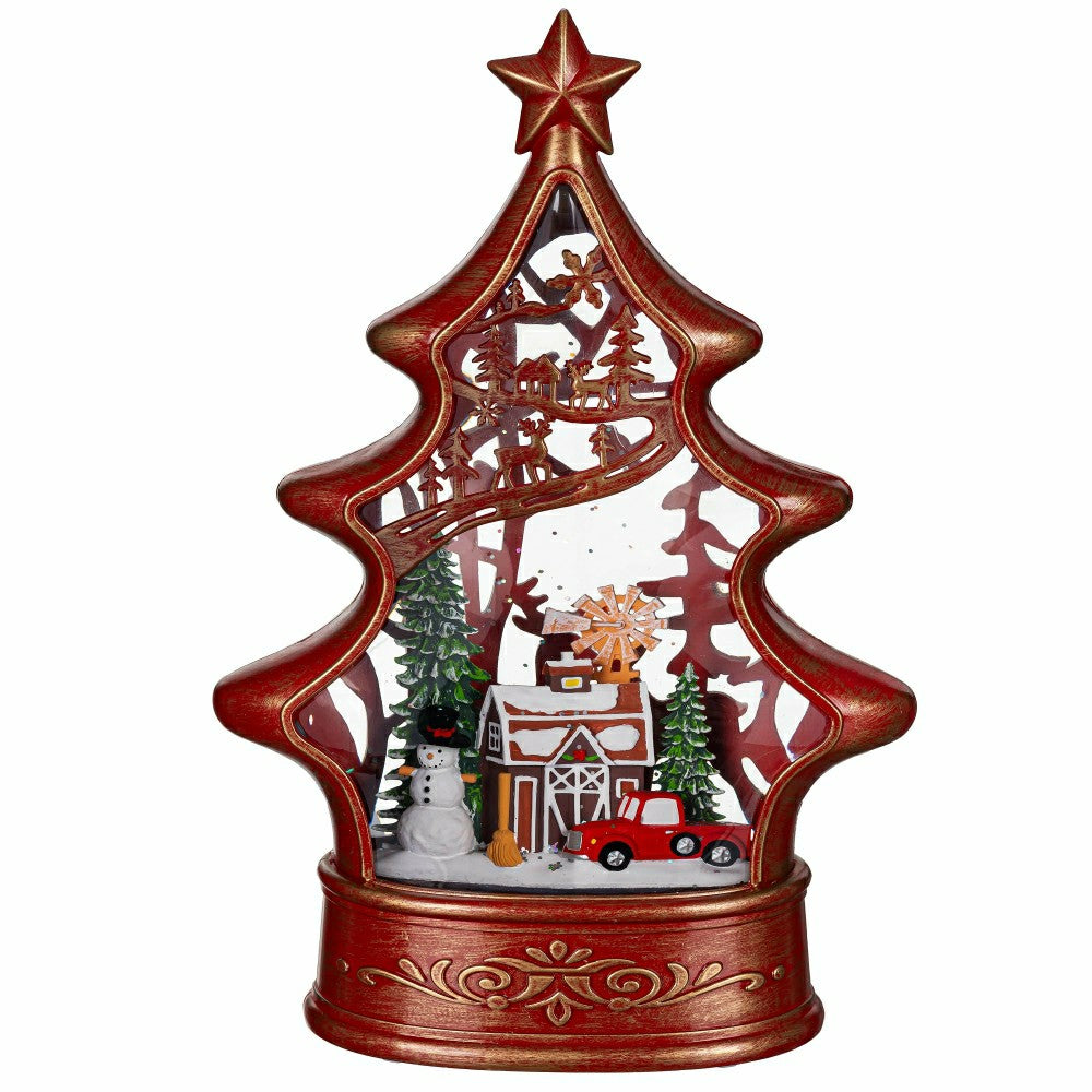 Sugar & Stripes Bright LED Table Decor Gingerbread Tree Plastic Water  | Plow & Hearth