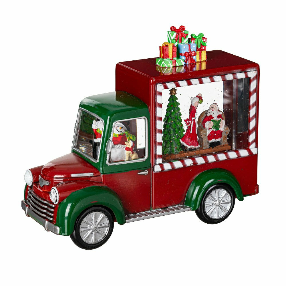 Sugar & Stripes Bright LED Table Decor Santa and Mrs. Claus in Truck P | Plow & Hearth
