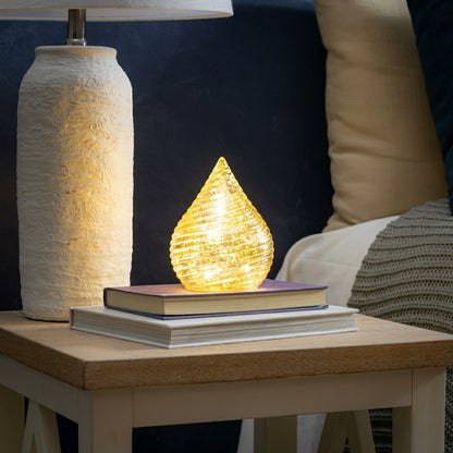 Season to Sparkle LED Table Decor Tear Drop Glass, 6"H | Plow & Hearth