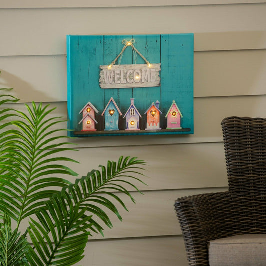 LED Outdoor Canvas, Welcome Birdhouses | Plow & Hearth