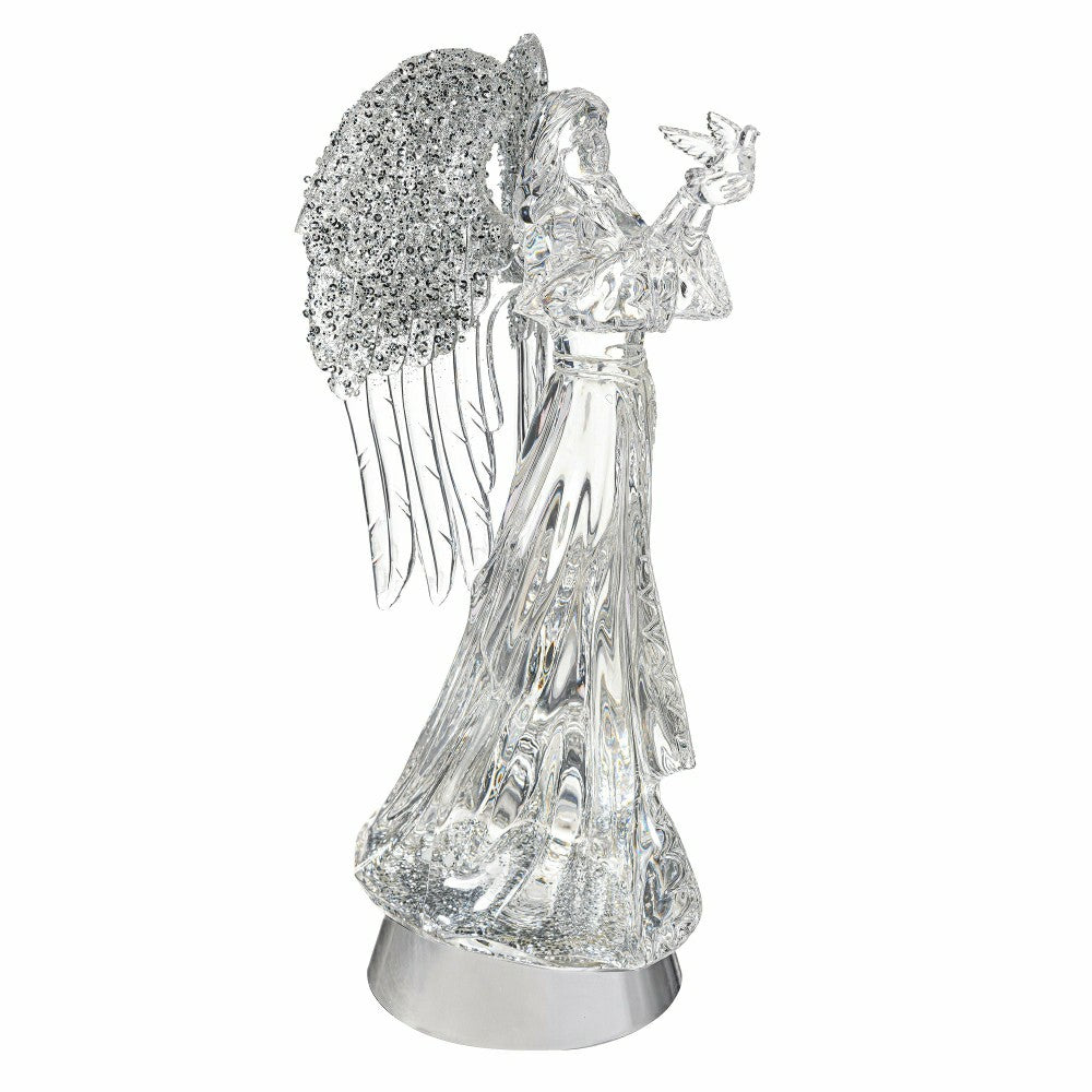 Nativity LED Table Decor Angel Acrylic Water Lantern, 14"H | Plow & Hearth