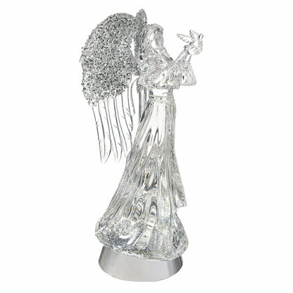 Nativity LED Table Decor Angel Acrylic Water Lantern, 14"H | Plow & Hearth