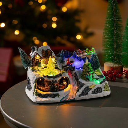 Heartfelt Cheer LED Table Decor Plastic Christmas Winter Scene, Motion | Plow & Hearth