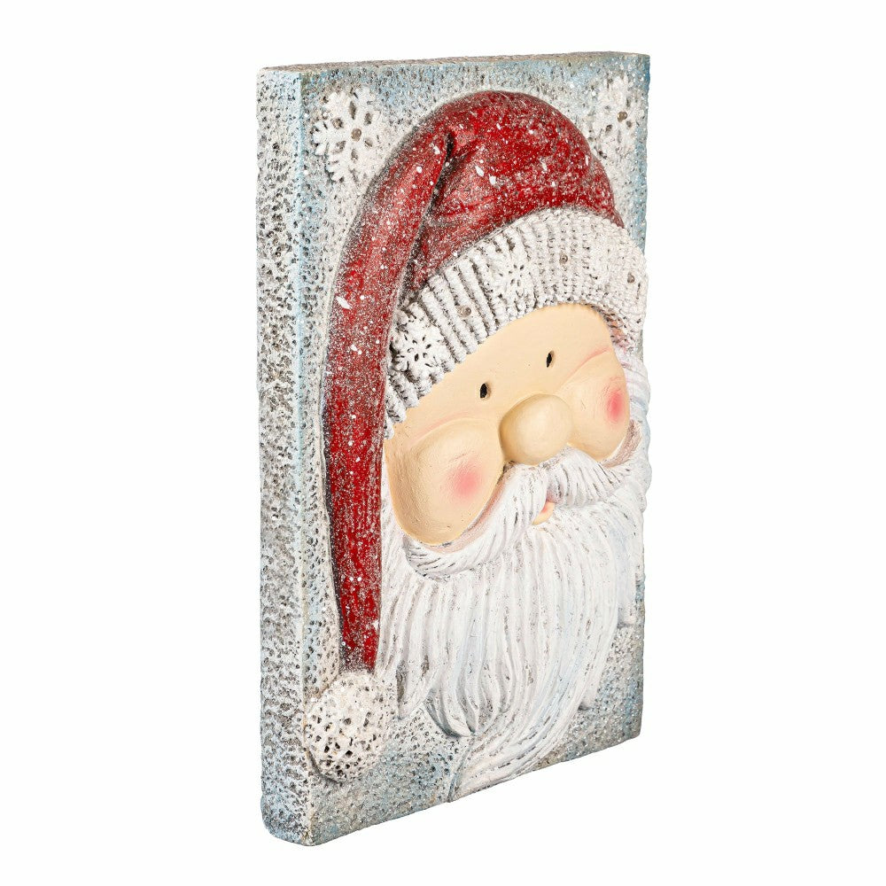 Heartfelt Cheer Indoor Wall Decor, LED MGO Textured Wall, Santa | Plow & Hearth