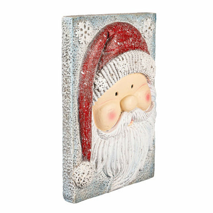 Heartfelt Cheer Indoor Wall Decor, LED MGO Textured Wall, Santa | Plow & Hearth
