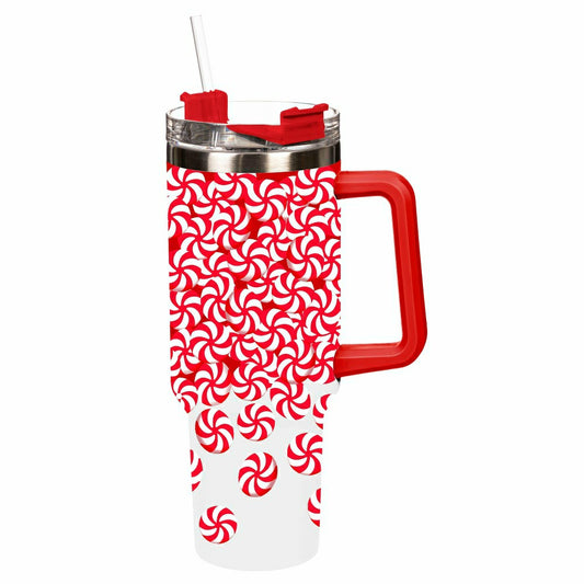 Sugar & Stripes Bright Tumbler Stainless-Steel Trenta Cup w/ Straw, Pe | Plow & Hearth