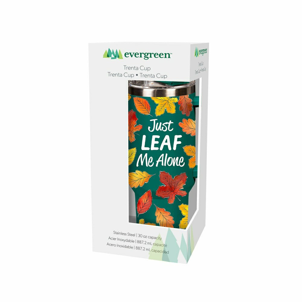 Harvest Blossom Just Leaf Me Alone Trenta Cup, Double Wall Stainless S | Plow & Hearth