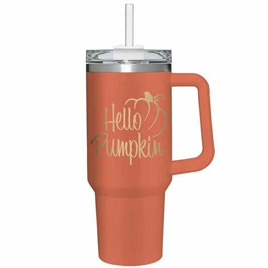 Harvest Blossom Hello Pumpkin Canyon Cup, Double Wall Stainless Steel  | Plow & Hearth