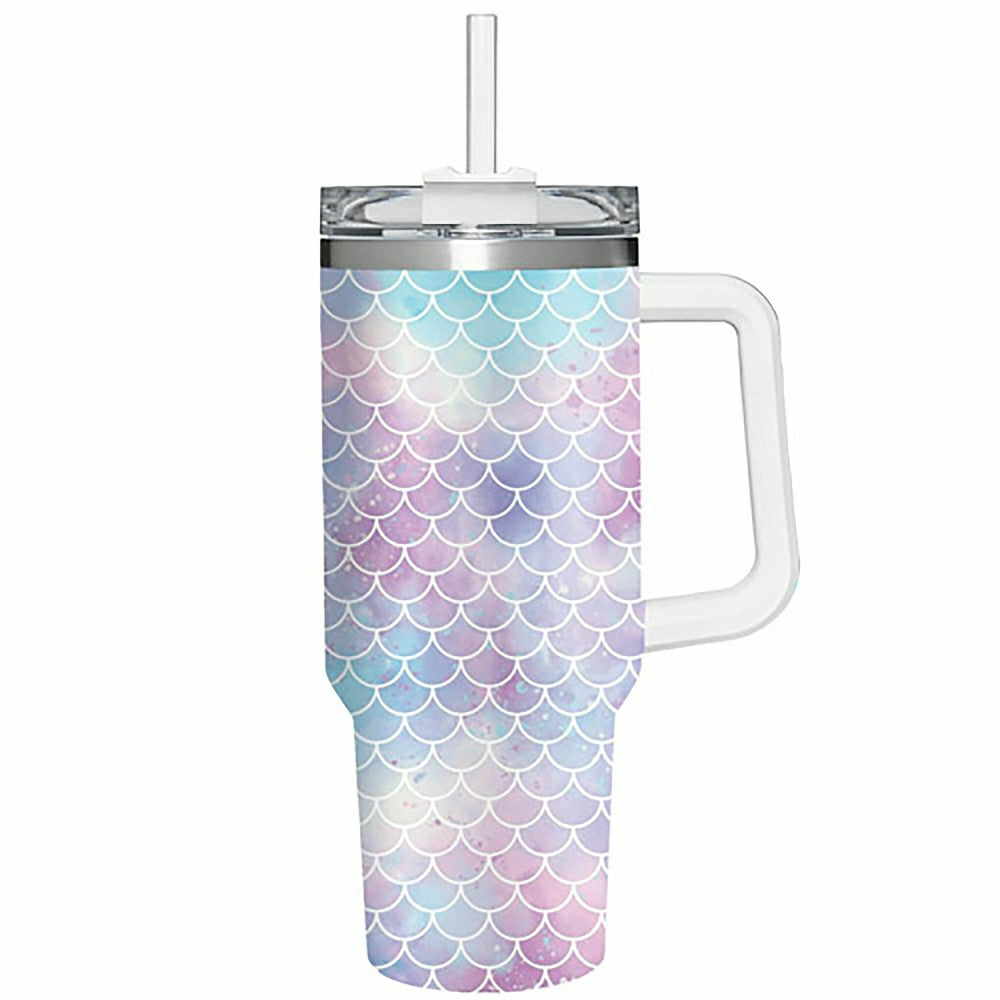 Mermaid Tail Canyon Cup, Double Wall Stainless Steel w/ Straw, 40oz, G | Plow & Hearth
