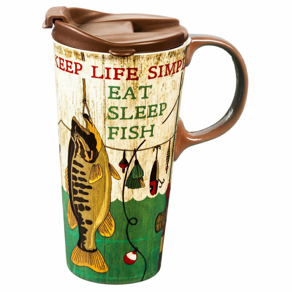 Travel Cup Ceramic Perfect Cup, Keep Life Simple, 17oz, Gift Box | Plow & Hearth