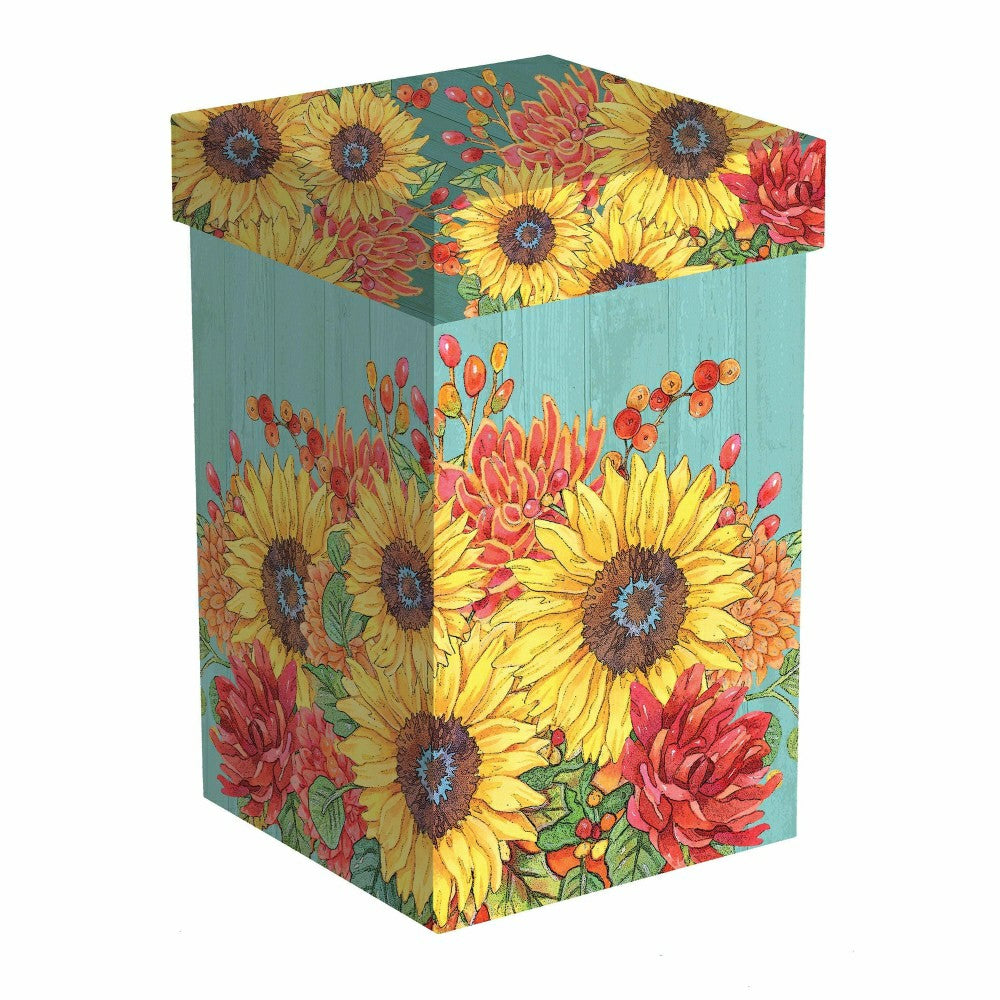 Ceramic Perfect Travel Cup, 17oz, w/ Gift Box, Sunflower Bouquets | Plow & Hearth