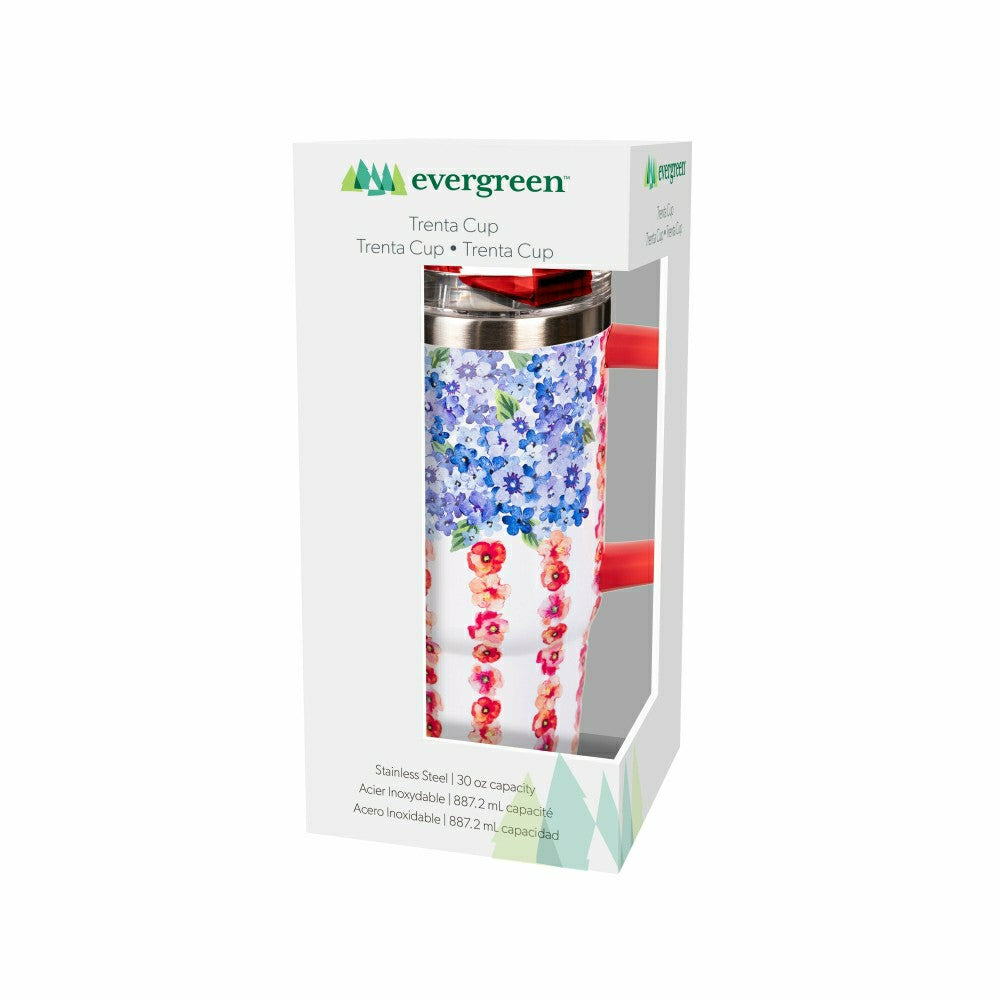 Red White & Bloom Tumbler Stainless Steel Trenta Cup, Floral Flag, 30o | Plow & Hearth