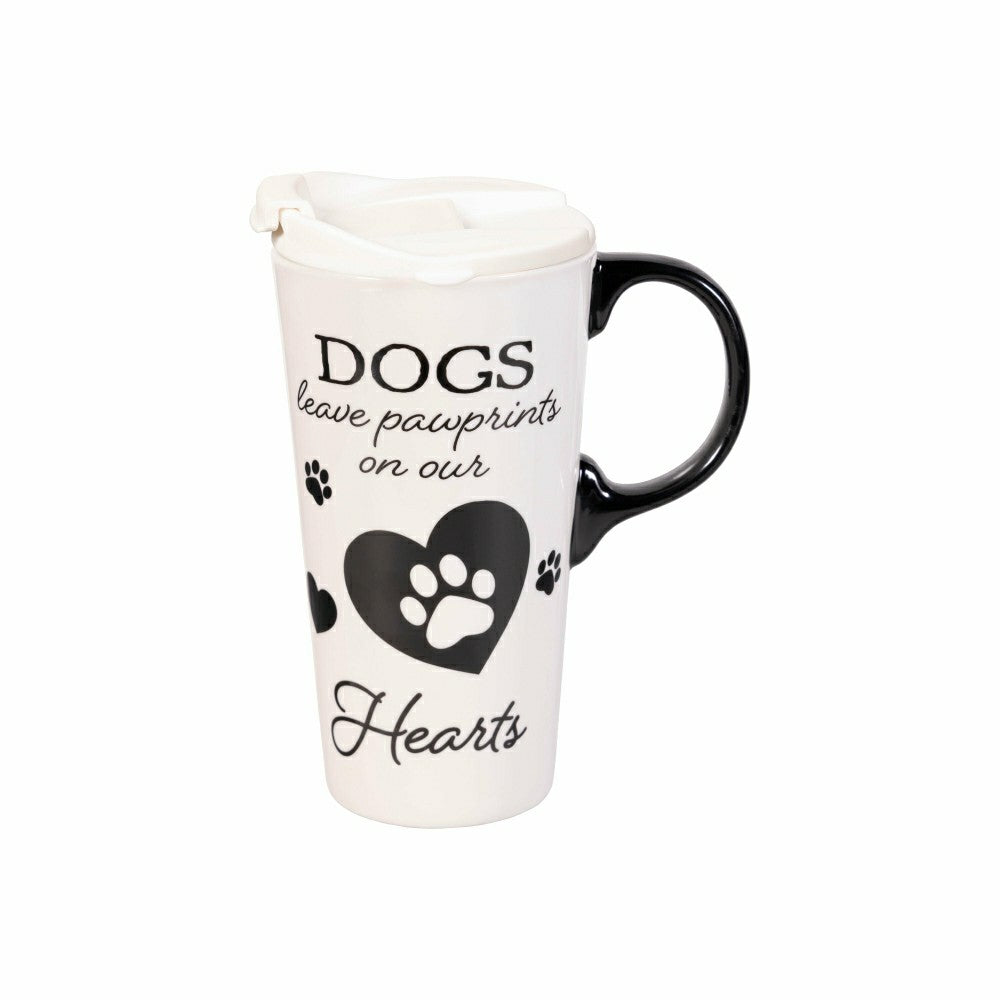 Memorial Pet Travel Cup Ceramic Perfect Cup, "DOGS", 17oz, Gift Box | Plow & Hearth