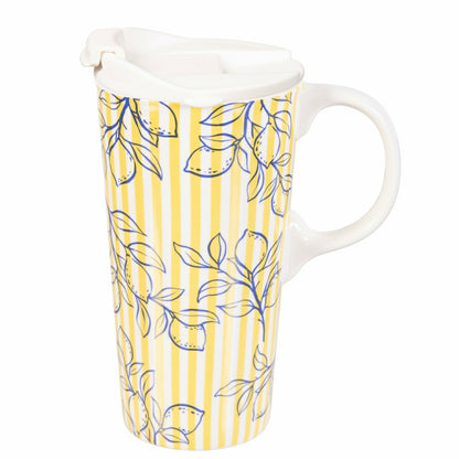 Seaside Retreat Travel Cup Ceramic Perfect Cup, 17oz, Gift Box | Plow & Hearth