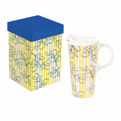 Seaside Retreat Travel Cup Ceramic Perfect Cup, 17oz, Gift Box | Plow & Hearth