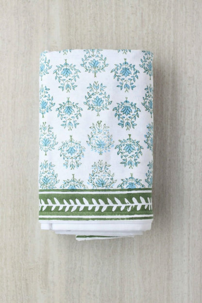 Table Runner - Lotus, Sage & Uniform Blue | Plow & Hearth