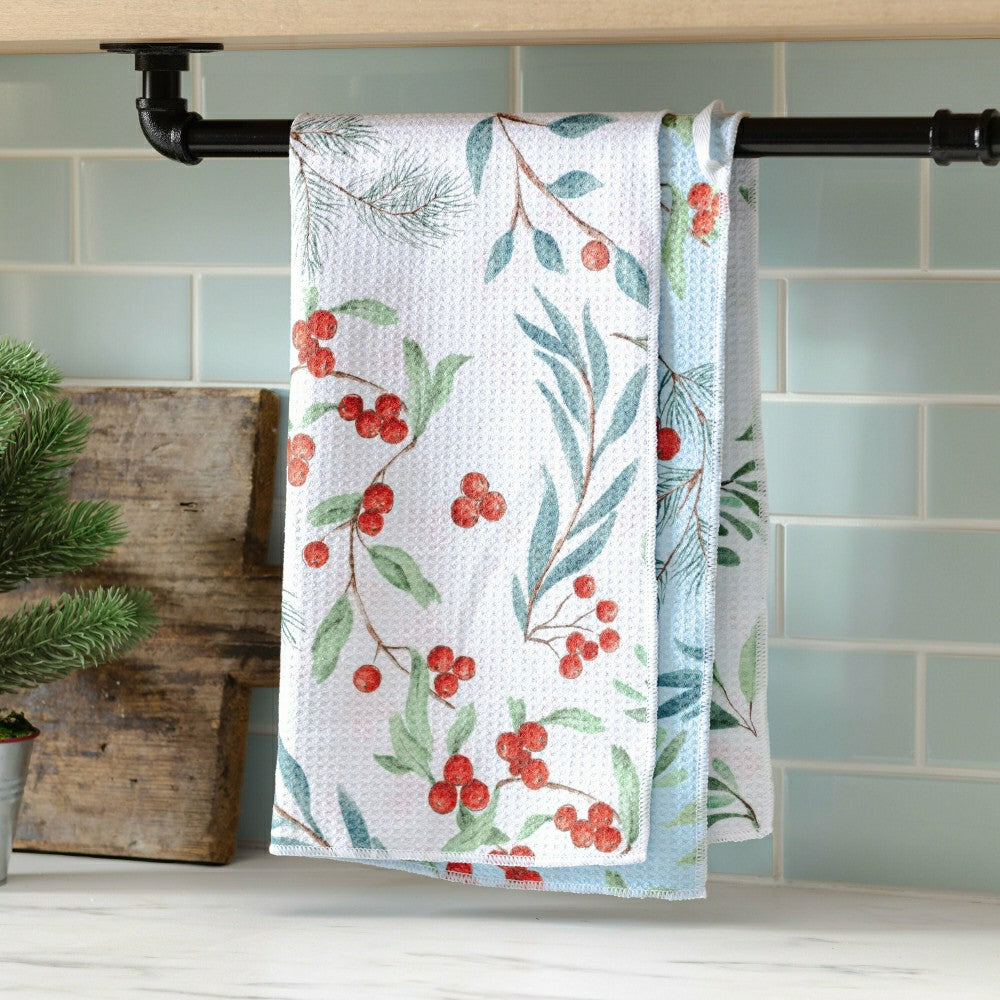 Snowbirds Kitchen Towel Quick Dry Waffle Weave Double-Sided, Foliage,  | Plow & Hearth