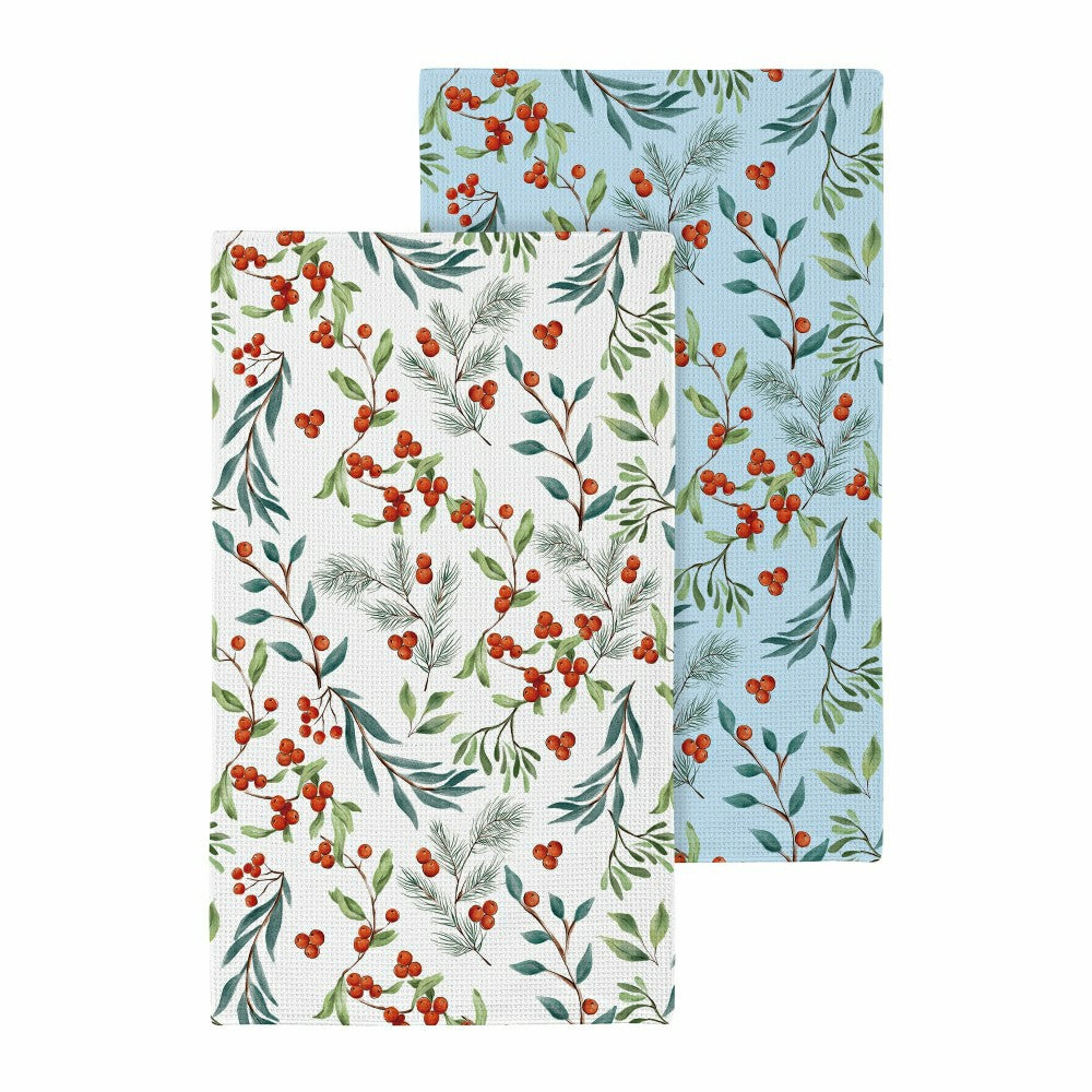 Snowbirds Kitchen Towel Quick Dry Waffle Weave Double-Sided, Foliage,  | Plow & Hearth