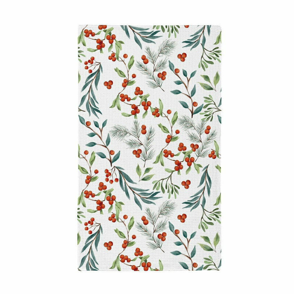 Snowbirds Kitchen Towel Quick Dry Waffle Weave Double-Sided, Foliage,  | Plow & Hearth