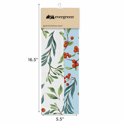Snowbirds Kitchen Towel Quick Dry Waffle Weave Double-Sided, Foliage,  | Plow & Hearth