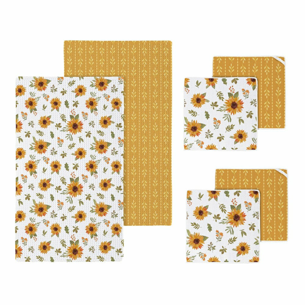 VivaStyle Sunflower Fields Kitchen Gift Set Quick Dry, 1pc Towel and 2 | Plow & Hearth