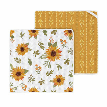 VivaStyle Sunflower Fields Kitchen Gift Set Quick Dry, 1pc Towel and 2 | Plow & Hearth