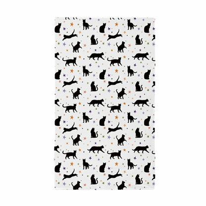 Haunted House Cats and Bows Quick Dry Kitchen Towel, Pet, 30"L x 18"W | Plow & Hearth