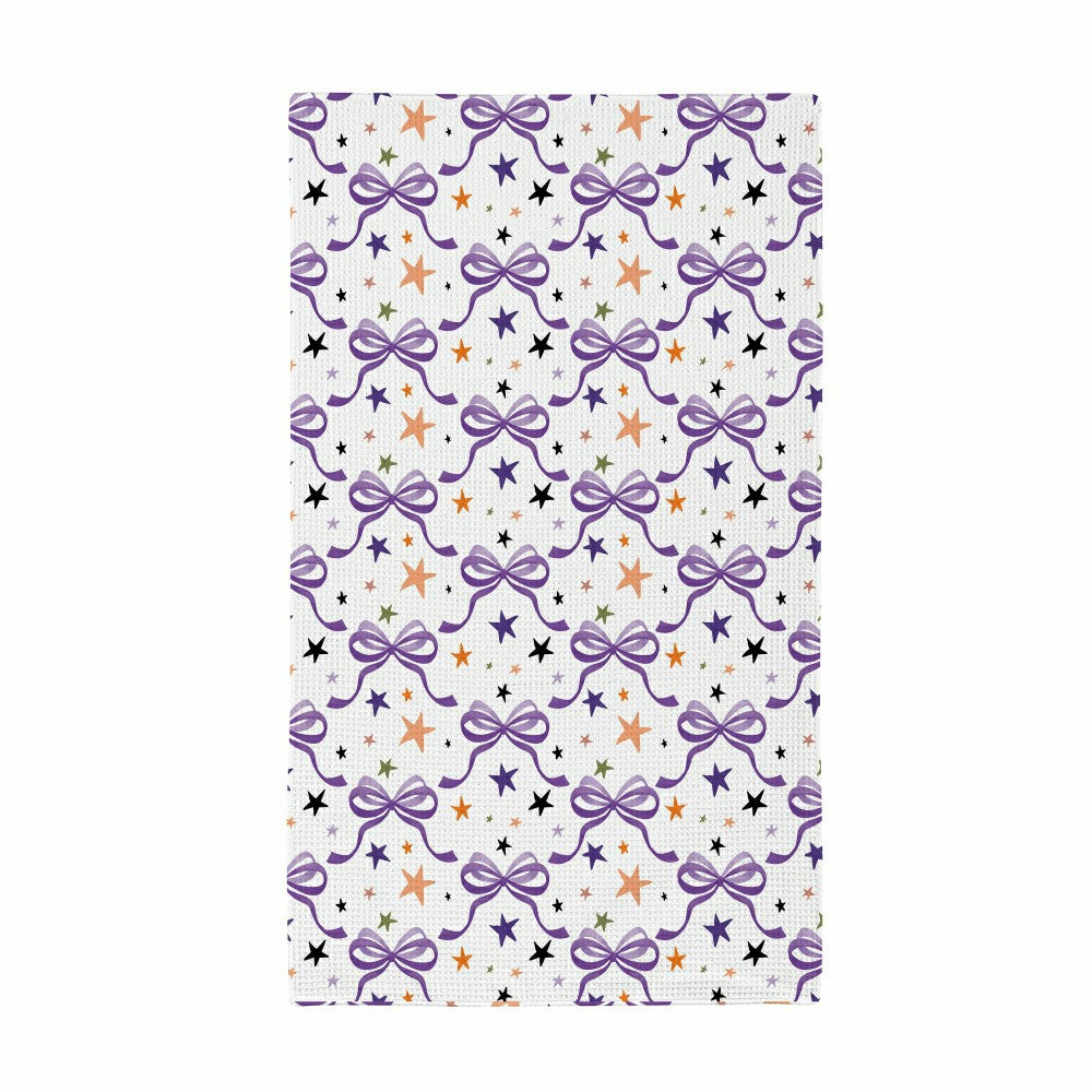 Haunted House Cats and Bows Quick Dry Kitchen Towel, Pet, 30"L x 18"W | Plow & Hearth