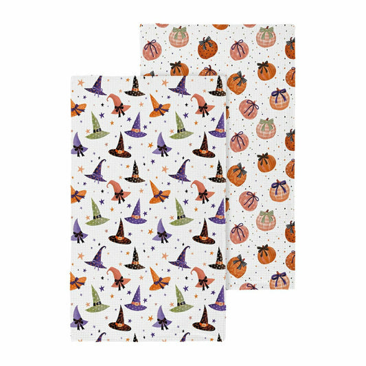 Haunted House Witch Hat Quick Dry Kitchen Towel, Pumpkin, 30"L x 18"W | Plow & Hearth