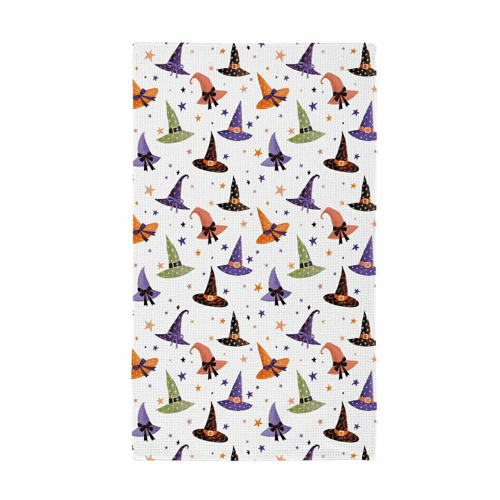 Haunted House Witch Hat Quick Dry Kitchen Towel, Pumpkin, 30"L x 18"W | Plow & Hearth