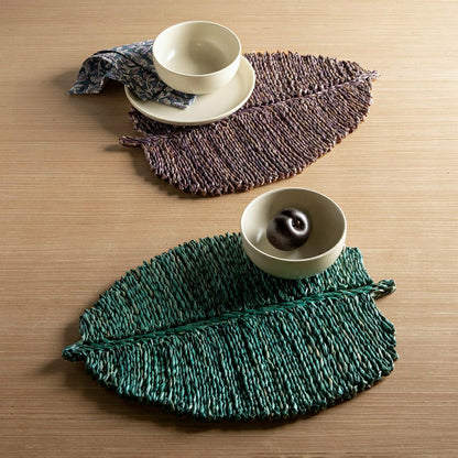 Leaf Placemats Set of 4 Blue | Plow & Hearth