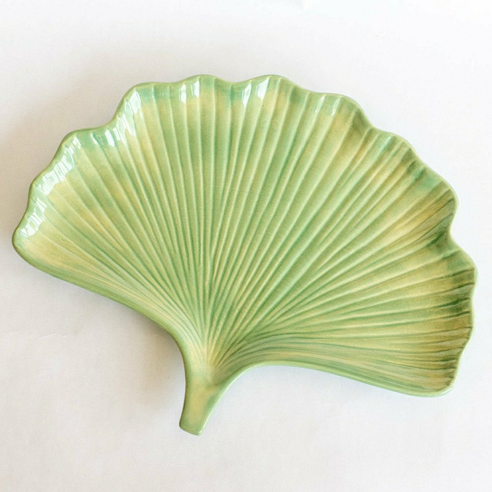Ceramic Ginkgo Leaf Tray | Plow & Hearth
