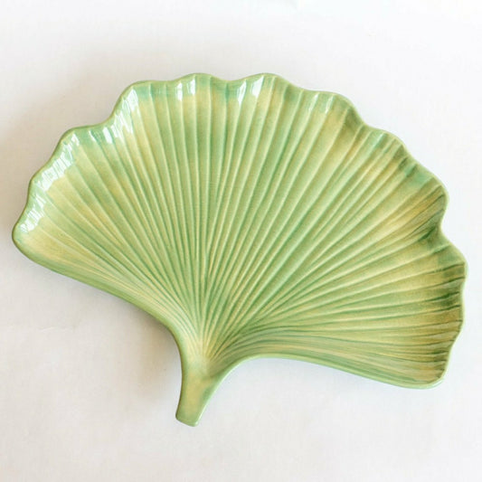 Ceramic Ginkgo Leaf Tray | Plow & Hearth
