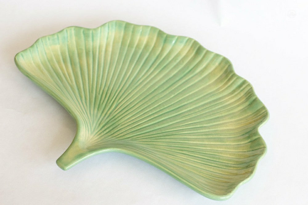 Ceramic Ginkgo Leaf Tray | Plow & Hearth