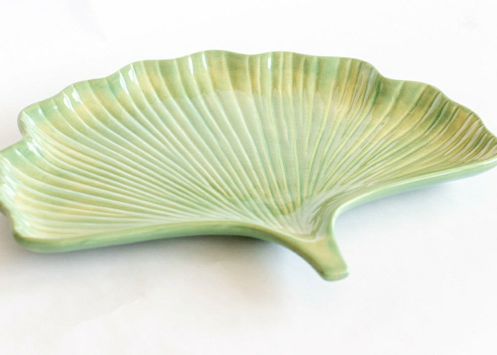 Ceramic Ginkgo Leaf Tray | Plow & Hearth