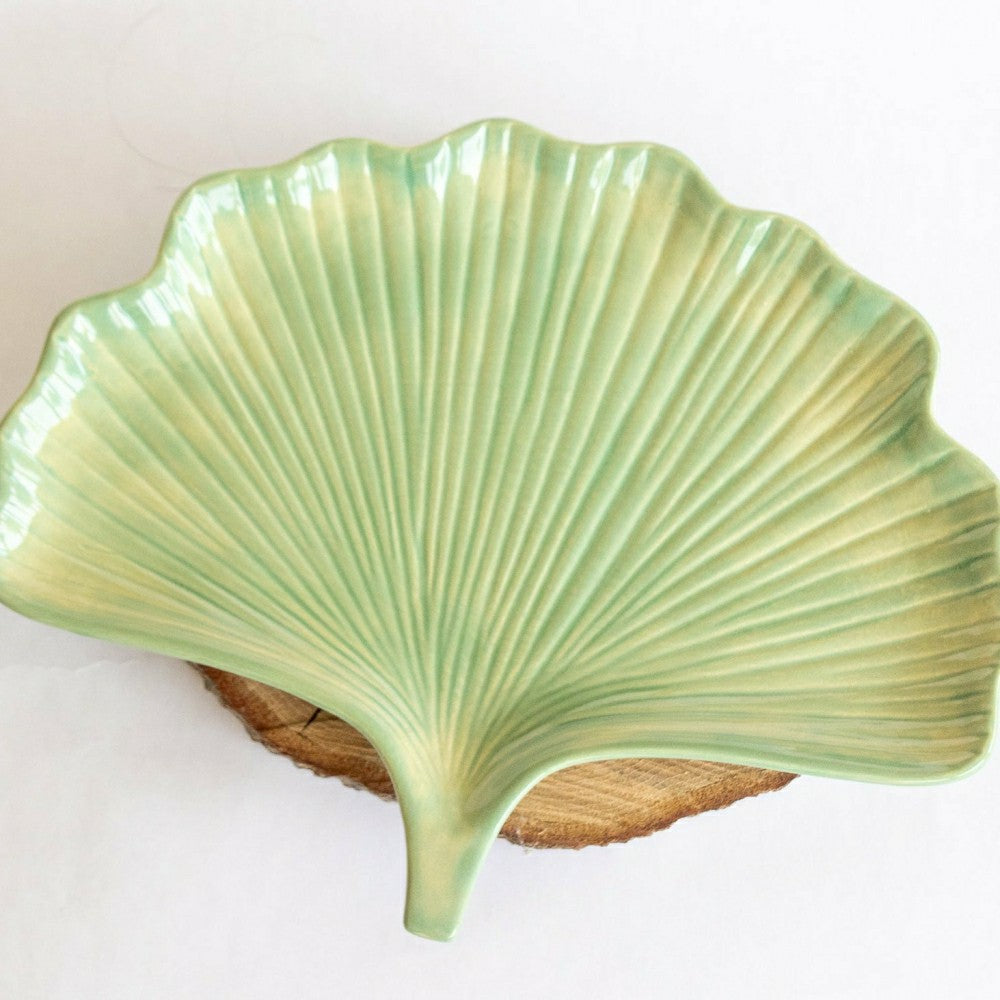 Ceramic Ginkgo Leaf Tray | Plow & Hearth