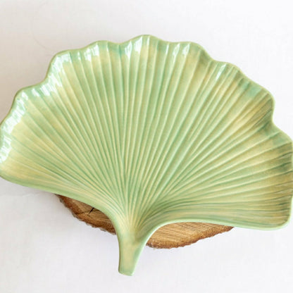 Ceramic Ginkgo Leaf Tray | Plow & Hearth