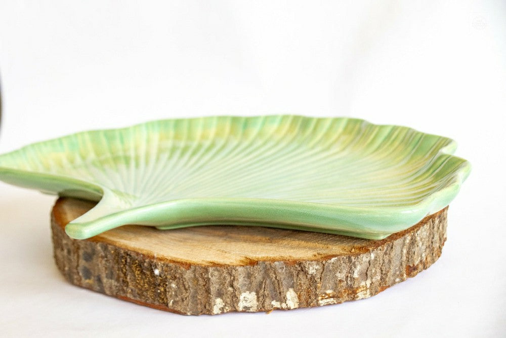Ceramic Ginkgo Leaf Tray | Plow & Hearth