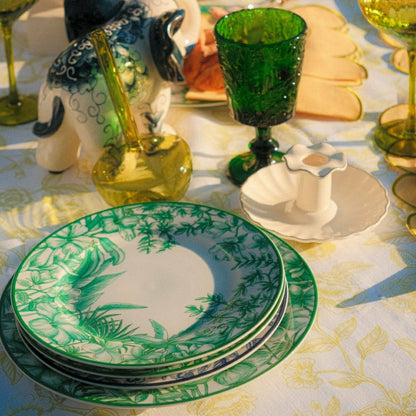 Monsoon Verdant Starter Plate - Set of 4 (+1 Bonus Plate) | Plow & Hearth