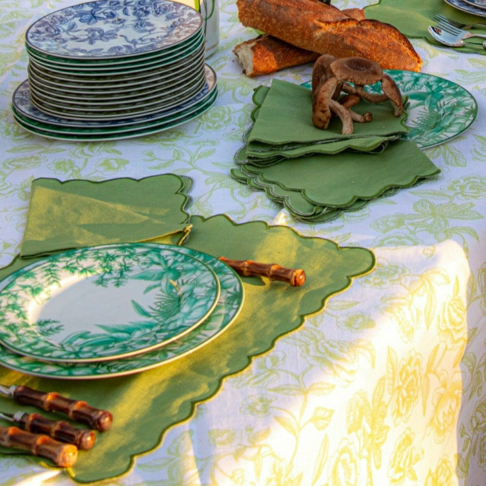 Monsoon Verdant Starter Plate - Set of 4 (+1 Bonus Plate) | Plow & Hearth