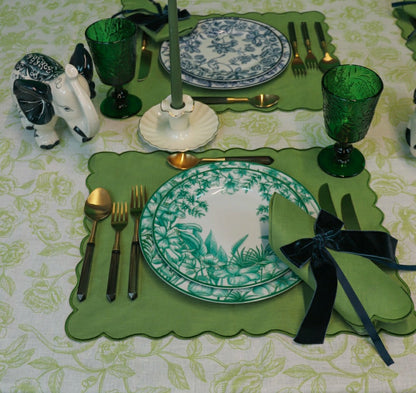 Monsoon Verdant Starter Plate - Set of 4 (+1 Bonus Plate) | Plow & Hearth