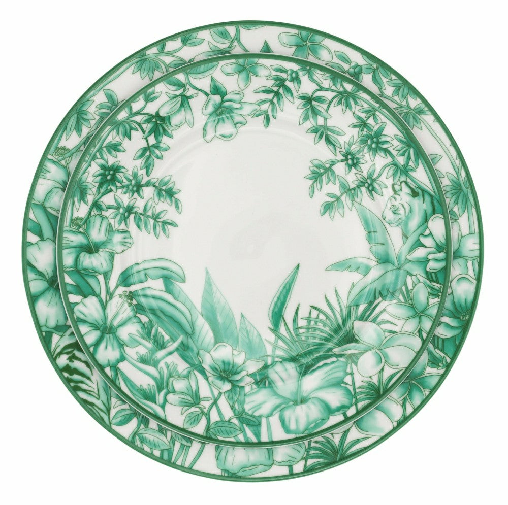 Monsoon Verdant Starter Plate - Set of 4 (+1 Bonus Plate) | Plow & Hearth